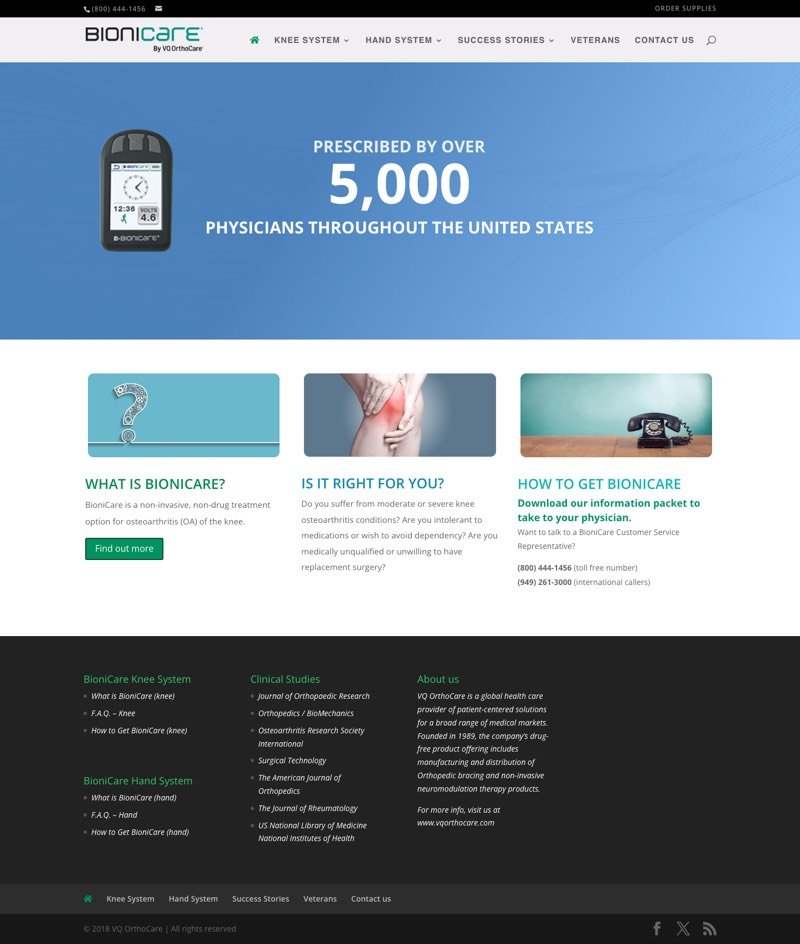 Full BioniCare homepage
