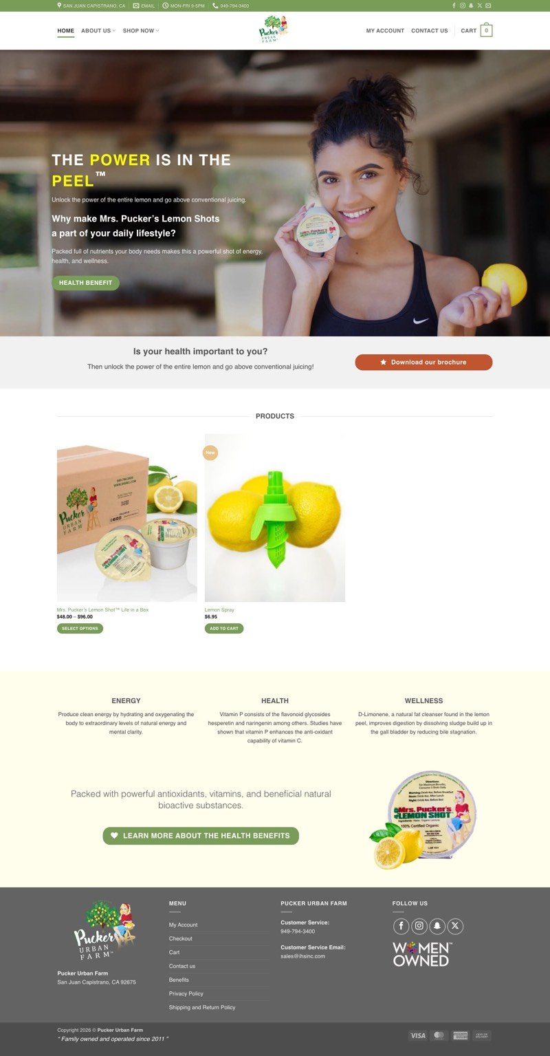 Full Pucker Urban Farm homepage