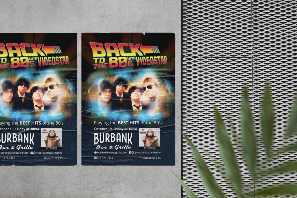 Poster graphic design for Burbank Bar and Grille in Burbank, California